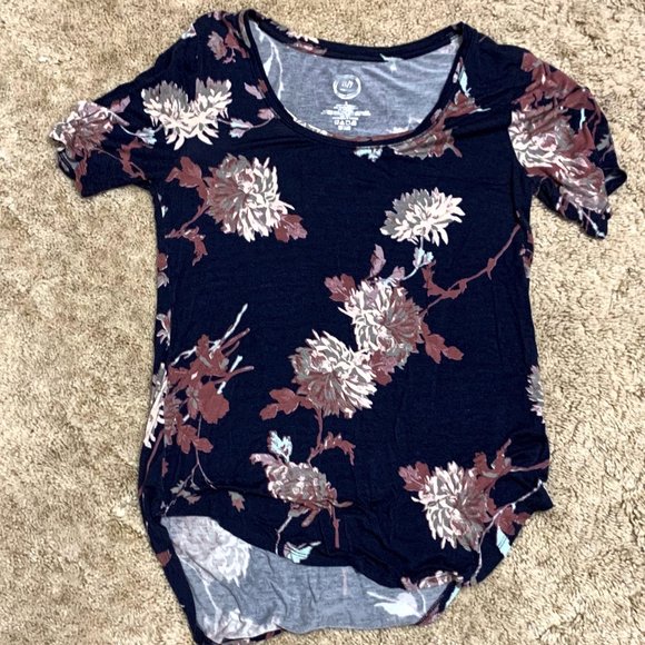 Maurices Tops - Navy Blue Floral Shirt